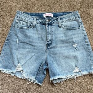 Light Blue Distressed Denim Women’s Shorts